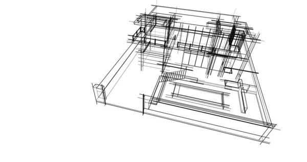 Minimální Geometrický Architektonický Návrh Budov — Stock fotografie