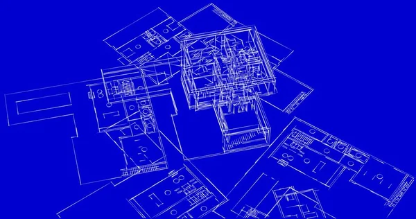 Mimari sanat konseptinde soyut çizgiler, minimum geometrik şekiller. 