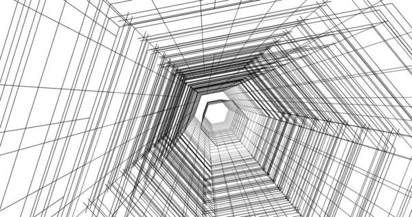 Arkaplanda mimari bina 3d illüstrasyon