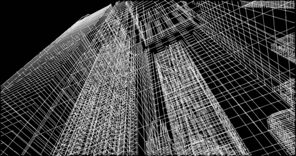 Mimari sanat konseptinde soyut çizgiler, minimum geometrik şekiller. 