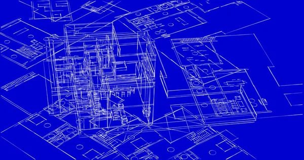 Mimari sanat konseptinde soyut çizgiler, minimum geometrik şekiller. 