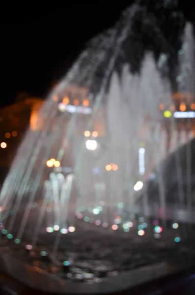 Luces Abstractas Borrosas Fondo Ciudad Noche — Foto de Stock