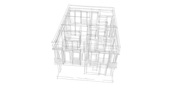 Architecture Bâtiment Illustration Sur Fond — Photo