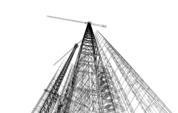 Mimari sanat konseptinde soyut çizgiler, minimum geometrik şekiller. 