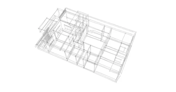 建筑墙纸设计 数字概念背景 — 图库照片