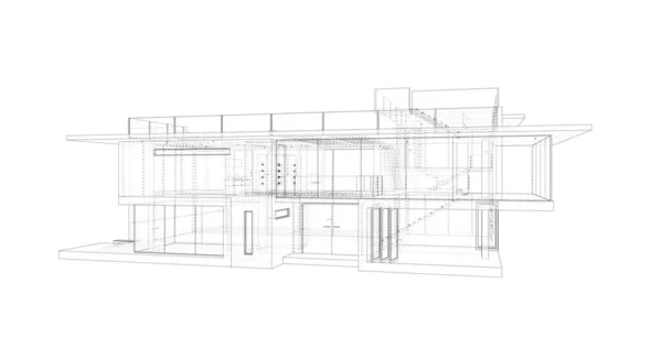 Arquitectura Edificio Ilustración Sobre Fondo — Foto de Stock