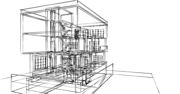 建筑墙纸设计 数字概念背景 — 图库照片