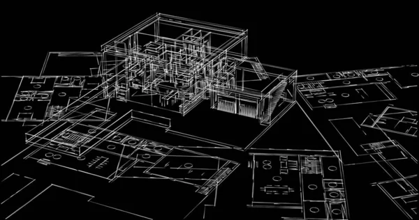Mimari sanat konseptinde soyut çizgiler, minimum geometrik şekiller. 
