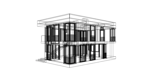 Arquitetura Edifício Ilustração Fundo — Fotografia de Stock