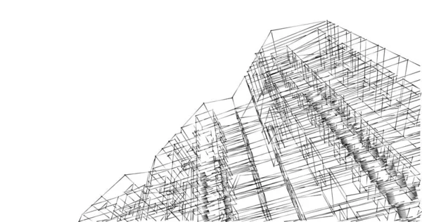 Architektura Budynek Ilustracja Tle — Zdjęcie stockowe