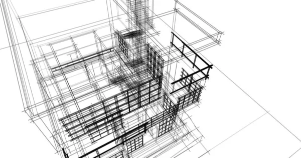 建筑墙纸设计 数字概念背景 — 图库照片