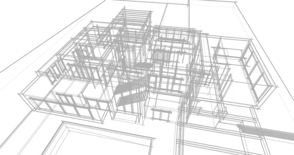 Disegno Astratto Carta Parati Architettonica Sfondo Concetto Digitale — Foto Stock