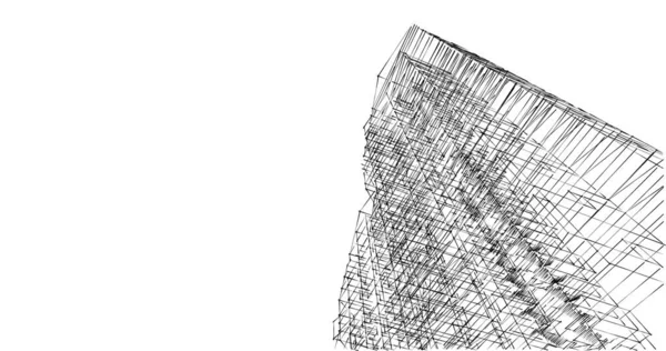 Arkaplanda mimari bina 3d illüstrasyon,