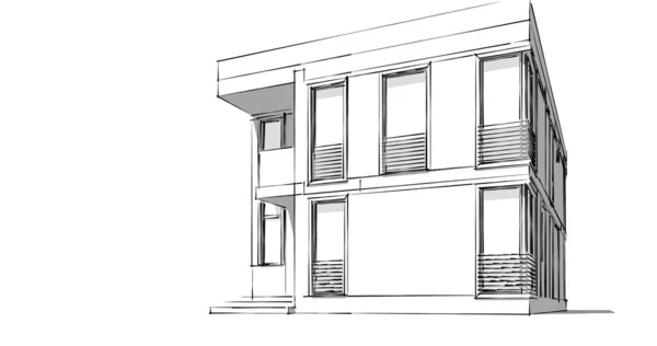 Архитектурное Построение Иллюстрации Фоне — стоковое фото