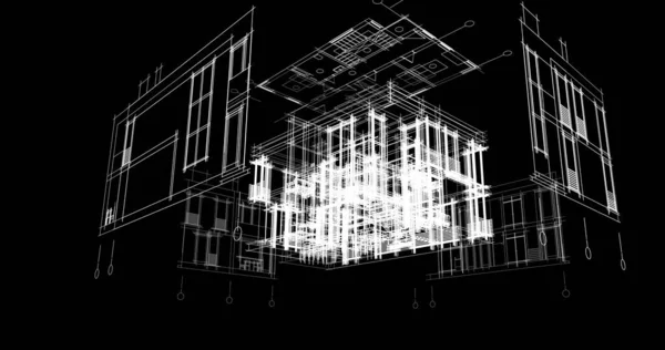 Mimari sanat konseptinde soyut çizgiler, minimum geometrik şekiller. 