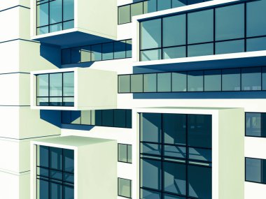 Arkaplanda mimari bina 3d illüstrasyon