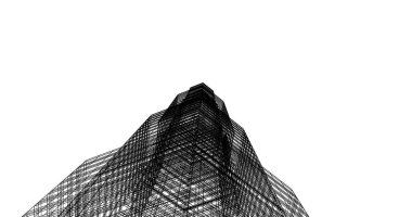 Mimari sanat konseptinde soyut çizgiler, minimum geometrik şekiller. 