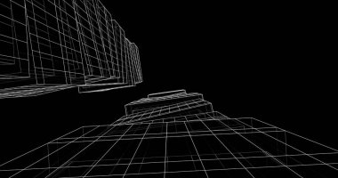 soyut mimari duvar kağıdı tasarımı, dijital konsept arkaplan