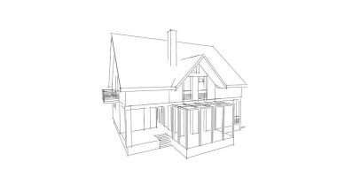 Mimari sanat konseptinde soyut çizgiler, minimum geometrik şekiller. 
