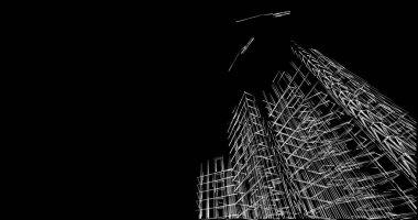 Mimari sanat konseptinde soyut çizgiler, minimum geometrik şekiller. 