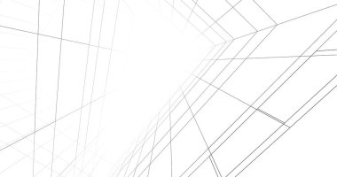 Mimari sanat konseptinde soyut çizgiler, minimum geometrik şekiller. 