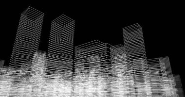 soyut mimari duvar kağıdı tasarımı, dijital konsept arkaplan