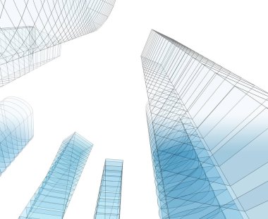 Mimari sanat konseptinde soyut çizgiler, minimum geometrik şekiller. 