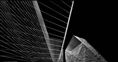 Mimari sanat konseptinde soyut çizgiler, minimum geometrik şekiller. 