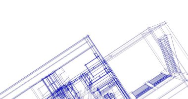 Mimari sanat konseptinde soyut çizgiler, minimum geometrik şekiller. 