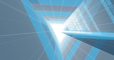 Mimari sanat konseptinde soyut çizgiler, minimum geometrik şekiller. 