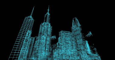 soyut mimari duvar kağıdı tasarımı, dijital konsept arkaplan