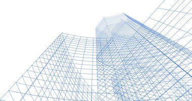 Mimari sanat konseptinde soyut çizgiler, minimum geometrik şekiller. 