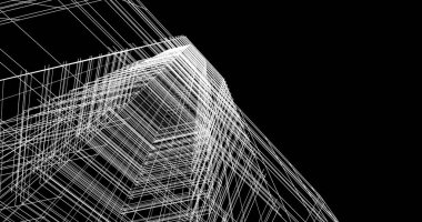 Mimari sanat konseptinde soyut çizgiler, minimum geometrik şekiller. 