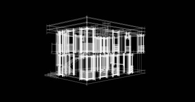 Mimari sanat konseptinde soyut çizgiler, minimum geometrik şekiller. 