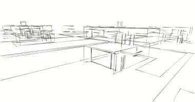 soyut mimari duvar kağıdı tasarımı, dijital konsept arkaplan