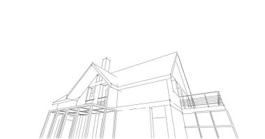 Mimari sanat konseptinde soyut çizgiler, minimum geometrik şekiller. 