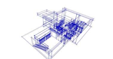Mimari sanat konseptinde soyut çizgiler, minimum geometrik şekiller. 