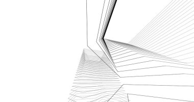 Mimari sanat konseptinde soyut çizgiler, minimum geometrik şekiller. 