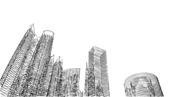 soyut mimari duvar kağıdı tasarımı, dijital konsept arkaplan