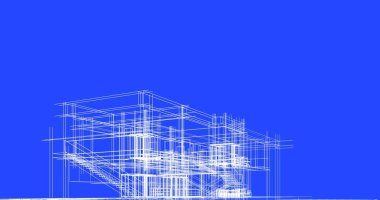 Mimari sanat konseptinde soyut çizgiler, minimum geometrik şekiller. 