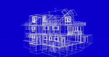 Mimari sanat konseptinde soyut çizgiler, minimum geometrik şekiller. 