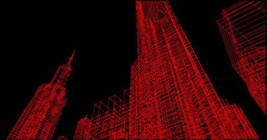 Mimari sanat konseptinde soyut çizgiler, minimum geometrik şekiller. 