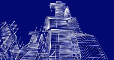 soyut mimari duvar kağıdı tasarımı, dijital konsept arkaplan