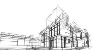 soyut mimari duvar kağıdı tasarımı, dijital konsept arkaplan