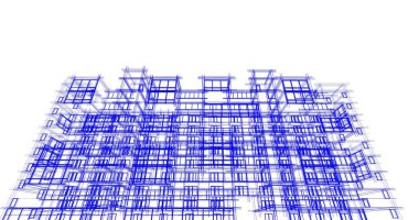 Mimari sanat konseptinde soyut çizgiler, minimum geometrik şekiller. 