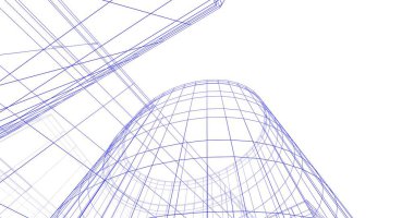 Mimari sanat konseptinde soyut çizgiler, minimum geometrik şekiller. 