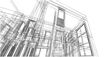 soyut mimari duvar kağıdı tasarımı, dijital konsept arkaplan