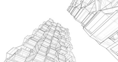 soyut mimari duvar kağıdı tasarımı, dijital konsept arkaplan