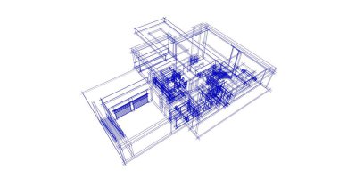 Mimari sanat konseptinde soyut çizgiler, minimum geometrik şekiller. 