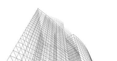 Mimari sanat konseptinde soyut çizgiler, minimum geometrik şekiller. 